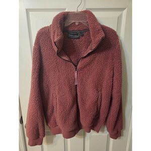 Free Country Womens Mountain Fleece Full Zip Jacket Pink Size Large